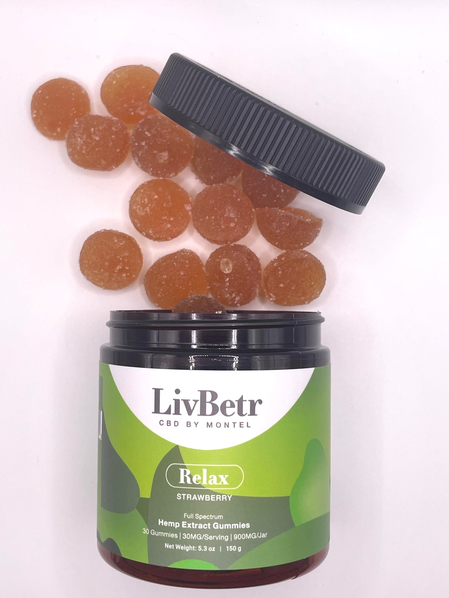 LivBetr Relax Full Spectrum Hemp Extract Gummies – Strawberry