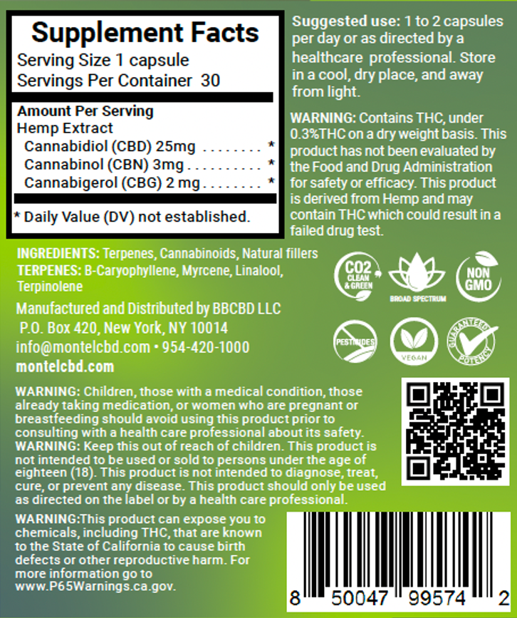 LivBetr Relax Full Spectrum Hemp Extract Capsules